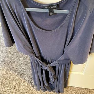 Pea in the Pod Textured Grey Maternity Shirt